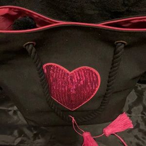 Pink and black bag